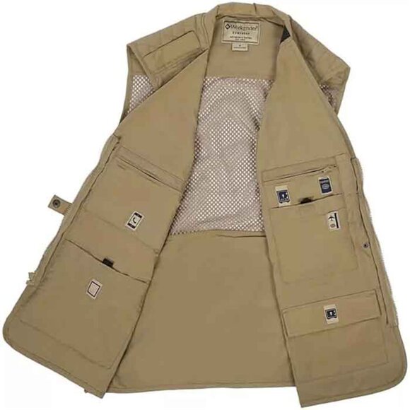 Weekender® Sportswear Unisex Traveler Air Travel Vest, Color KhakiStyle M020090 - Picture 2 of 3